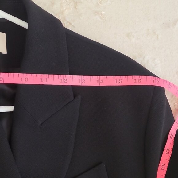 H&M Women Wool Blend Pea Coat Size L Black Button Up Classic Old Money Lined - Picture 11 of 14